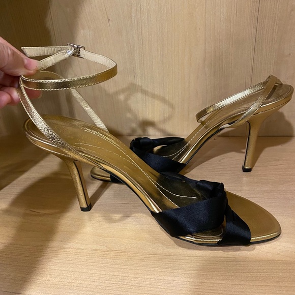 Kate Spade gold and black ankle strap heeled sandals Size 8 - Picture 3 of 6